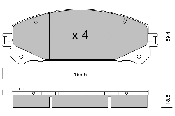 Kit de plaquettes de frein, frein à disque AISIN BPTO-1016