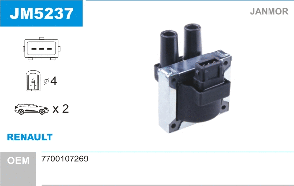 Bobine d'allumage JANMOR JM5237