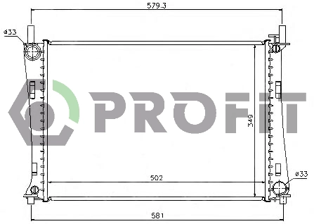 Radiateur, refroidissement du moteur PROFIT PR 2562A3