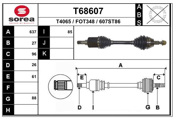 Arbre de transmission EAI T68607
