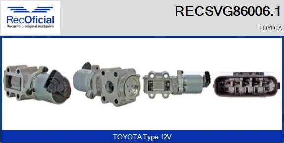 Vanne EGR RECOFICIAL RECSVG86006.1