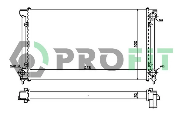 Radiateur, refroidissement du moteur PROFIT PR 9537A4