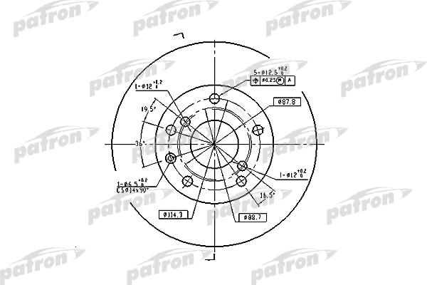 Disque de frein PATRON PBD7092
