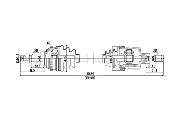 Arbre de transmission DYNAMATRIX DDS208024