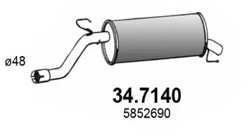 Silencieux arrière ASSO 34.7140