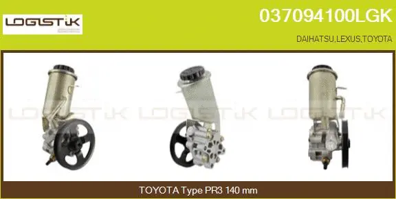 Pompe hydraulique, direction LGK 037094100LGK