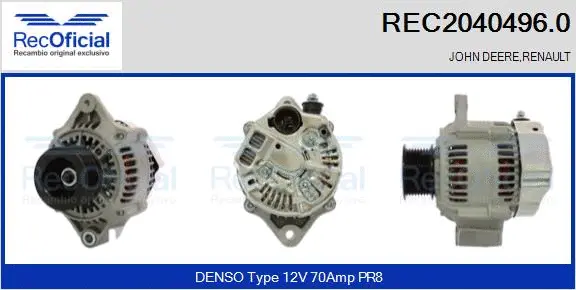 Alternateur RECOFICIAL REC2040496.0