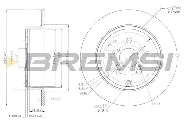 Disque de frein BREMSI CD7406S