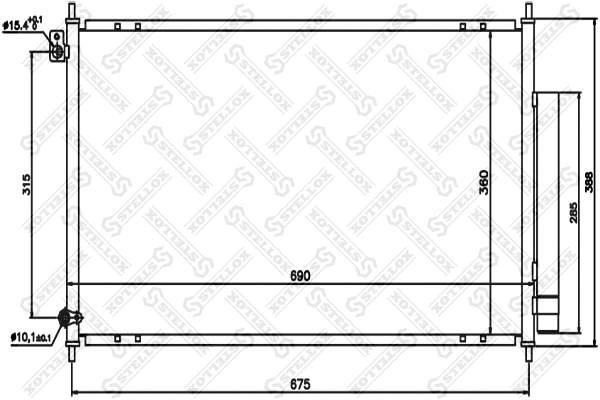 Condenseur, climatisation STELLOX 10-45061-SX
