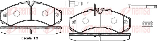 Kit de plaquettes de frein, frein à disque REMSA 0651.32