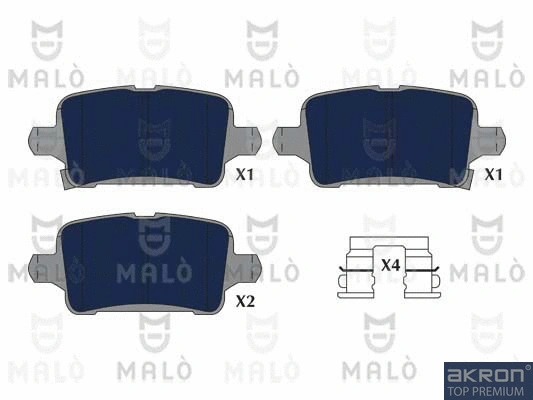 Kit de plaquettes de frein, frein à disque AKRON-MALÒ 1051271