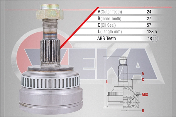 Jeu de joints, arbre de transmission VEKA ME-1006A
