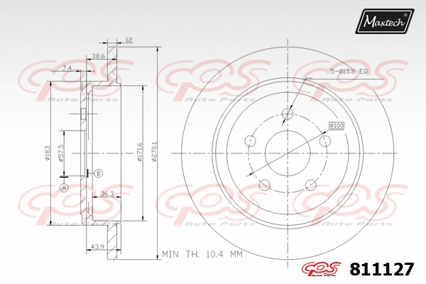Disque de frein MAXTECH 811127