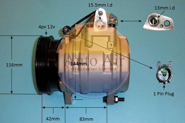 Compresseur, climatisation AUTO AIR GLOUCESTER 14-1037P