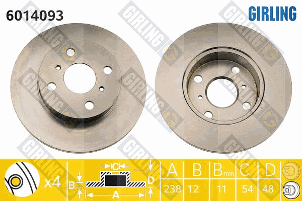 Disque de frein GIRLING 6014093