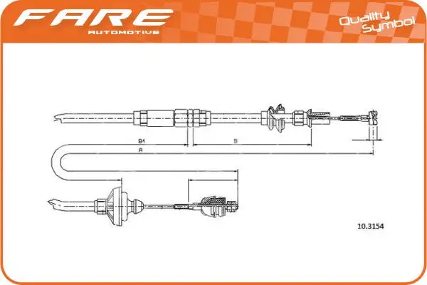 Tirette à câble, commande d'embrayage FARE-RCH 24850