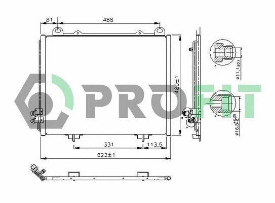 Condenseur, climatisation PROFIT PR 3510C1