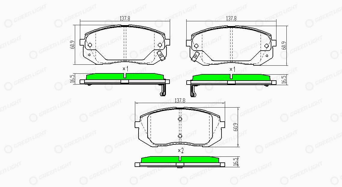 Kit de plaquettes de frein, frein à disque Automotive Adriado GLBP0136