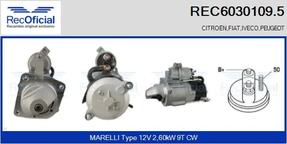 Démarreur RECOFICIAL REC6030109.5