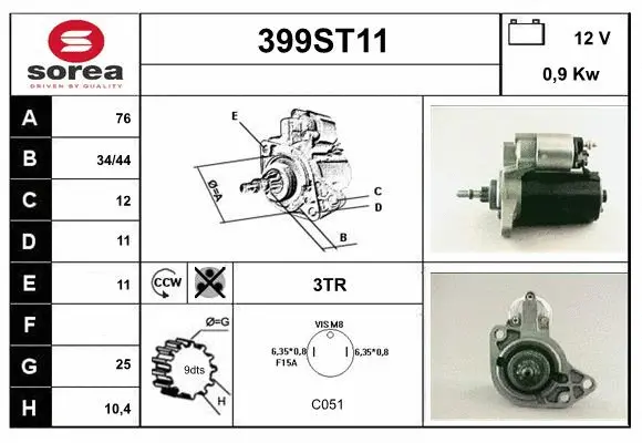 Démarreur STARTCAR 399ST11
