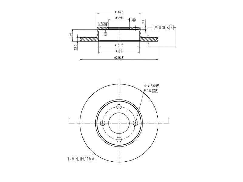 Disque de frein A.Z. Meisterteile AZMT-44-024-1003