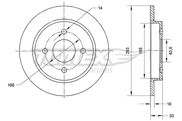 Disque de frein TOMEX Brakes TX 70-47