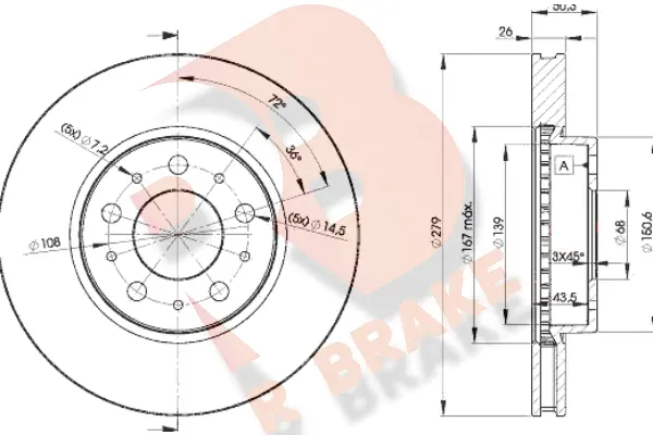 Disque de frein R BRAKE 78RBD21788