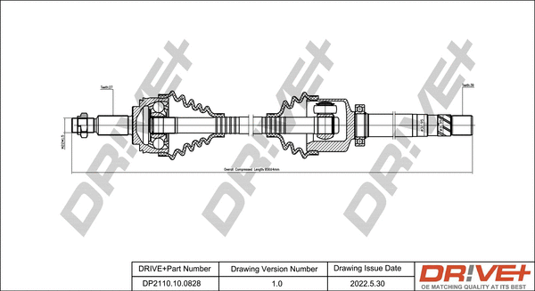 Arbre de transmission Dr!ve+ DP2110.10.0828