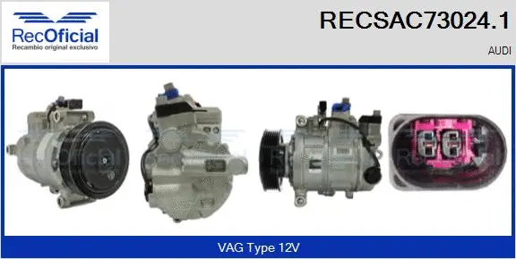 Compresseur, climatisation RECOFICIAL RECSAC73024.1
