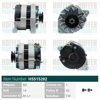 Alternateur HOFFER H5515282