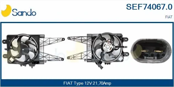 Moteur électrique, ventilateur pour radiateurs SANDO SEF74067.0