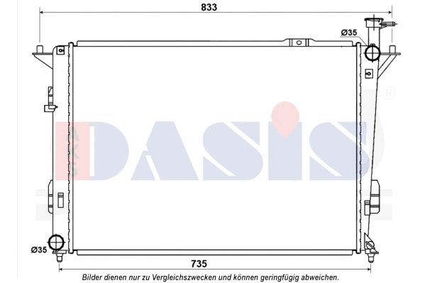 Radiateur, refroidissement du moteur AKS DASIS 560094N