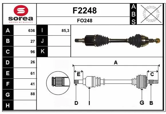 Arbre de transmission SNRA F2248