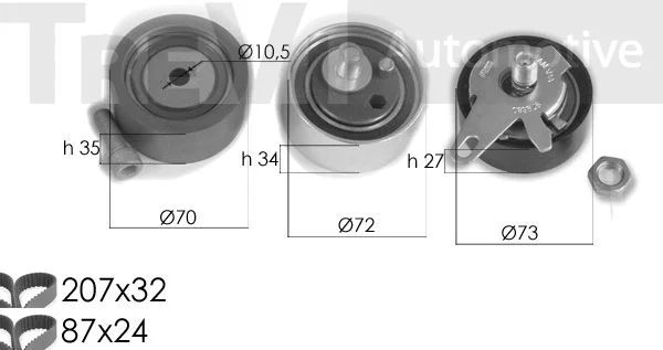 Kit de courroie crantée TREVI AUTOMOTIVE KD1294