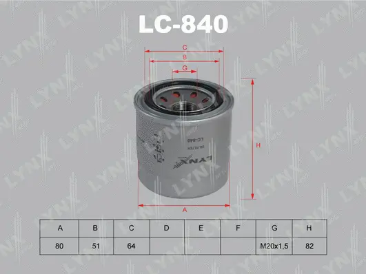 Filtre à huile LYNXAUTO LC-840