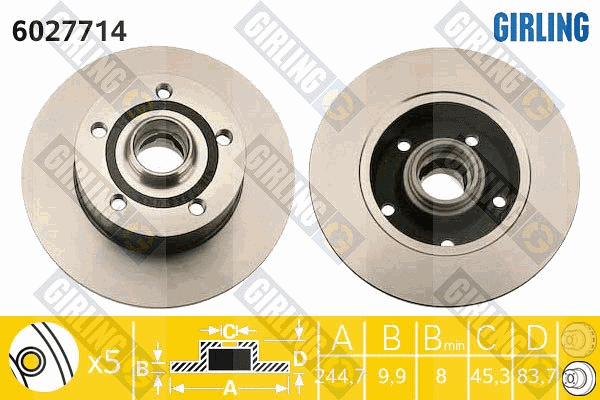 Disque de frein GIRLING 6027714