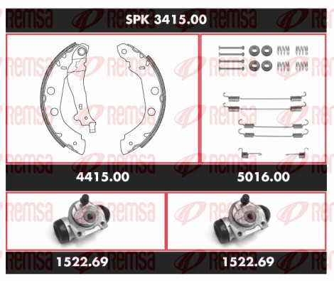 Kit de freins, freins à tambours REMSA SPK 3415.00