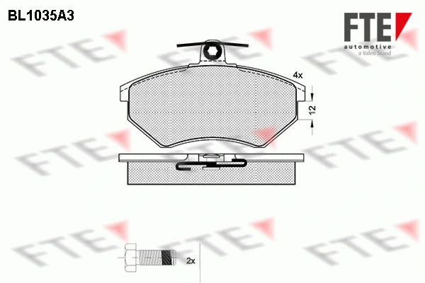 Kit de plaquettes de frein, frein à disque FTE 9010015