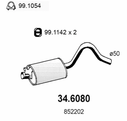 Silencieux central ASSO 34.6080