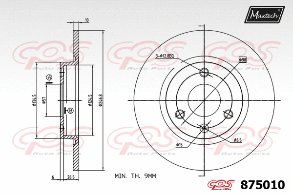 Disque de frein MAXTECH 875010