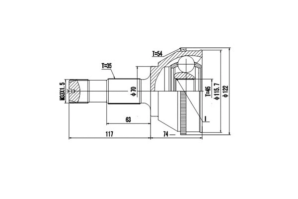 Jeu de joints, arbre de transmission DYNAMATRIX DCV810011
