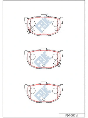 Kit de plaquettes de frein, frein à disque FBK FD1087M