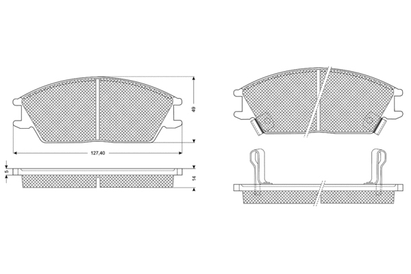 Kit de plaquettes de frein, frein à disque PROCODIS FRANCE PF1105