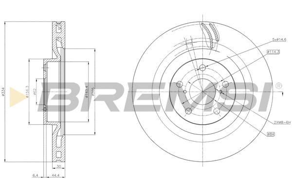Disque de frein BREMSI CD8496VLS