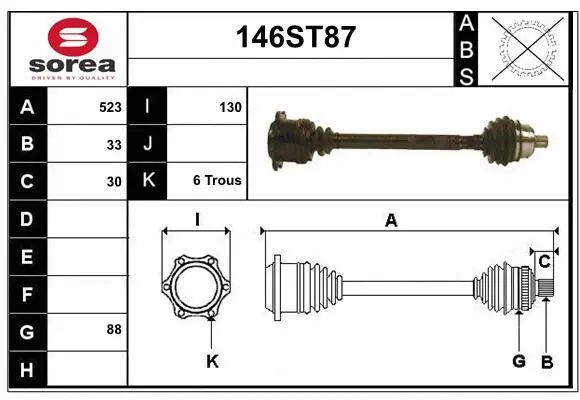 Arbre de transmission STARTCAR 146ST87