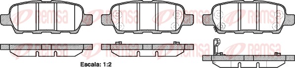 Kit de plaquettes de frein, frein à disque REMSA 0876.21