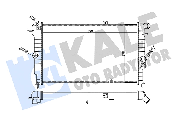 Radiateur, refroidissement du moteur KALE OTO RADYATÖR 356865