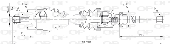 Arbre de transmission OPEN PARTS DRS6255.00
