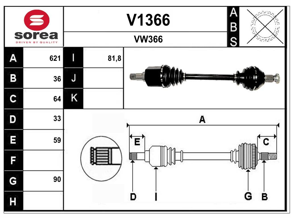 Arbre de transmission SNRA V1366