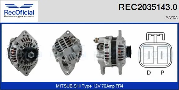 Alternateur RECOFICIAL REC2035143.0